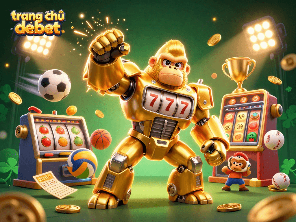 Experience thrilling wins at trang chủ debet with a dynamic 3D illustration featuring engaging casino elements.