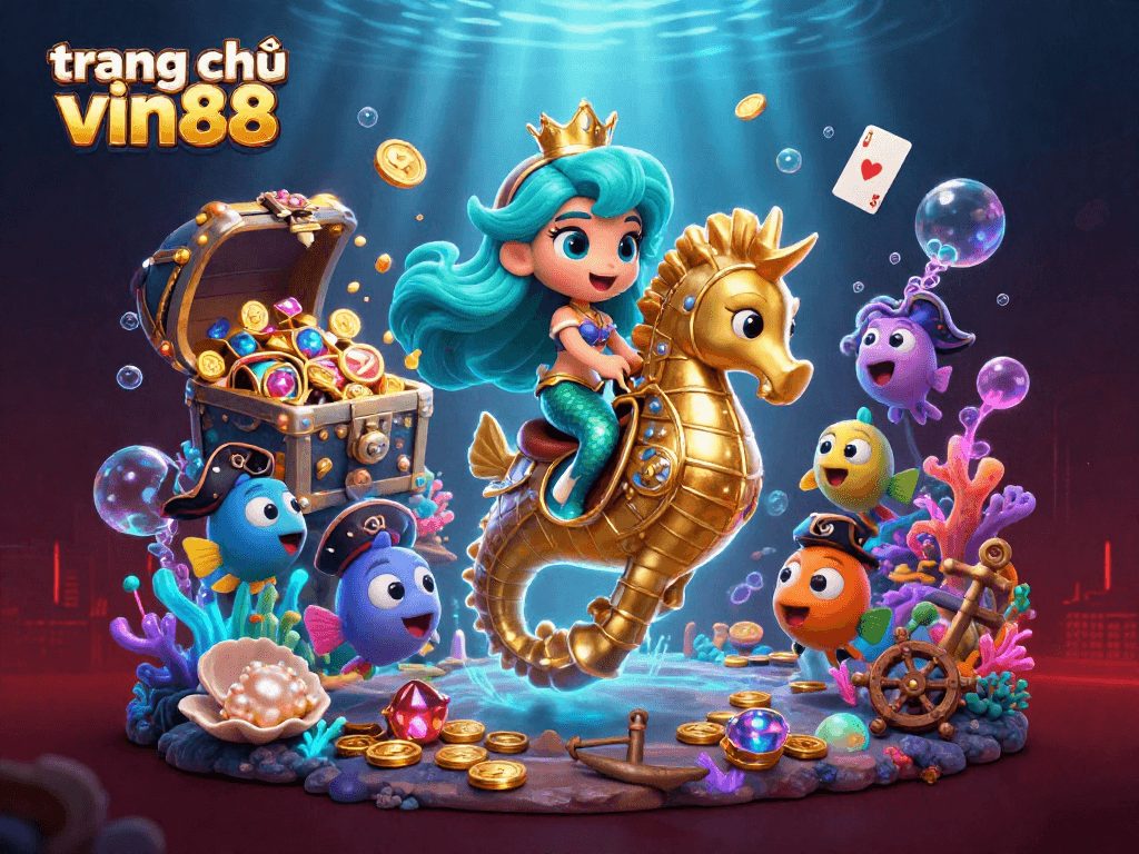 Experience the thrilling gameplay of trang chủ vin88 with vibrant characters in a dynamic casino underwater scene.