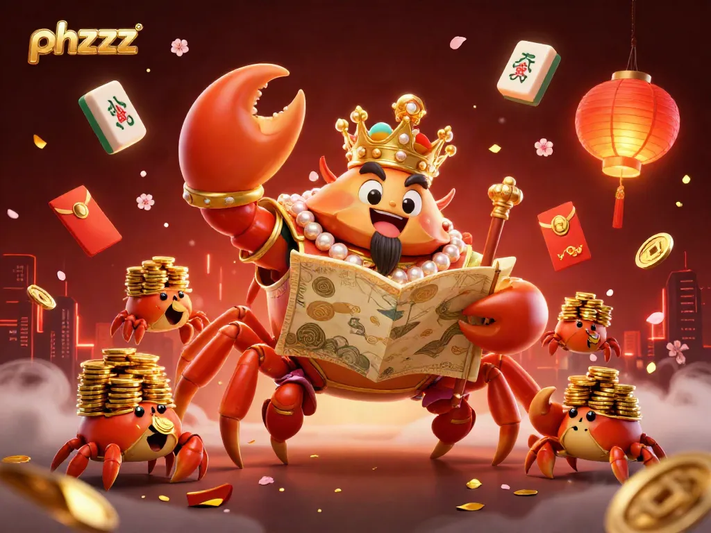 Experience vibrant excitement with phzzz's golden crab emperor in this dynamic casino scene.