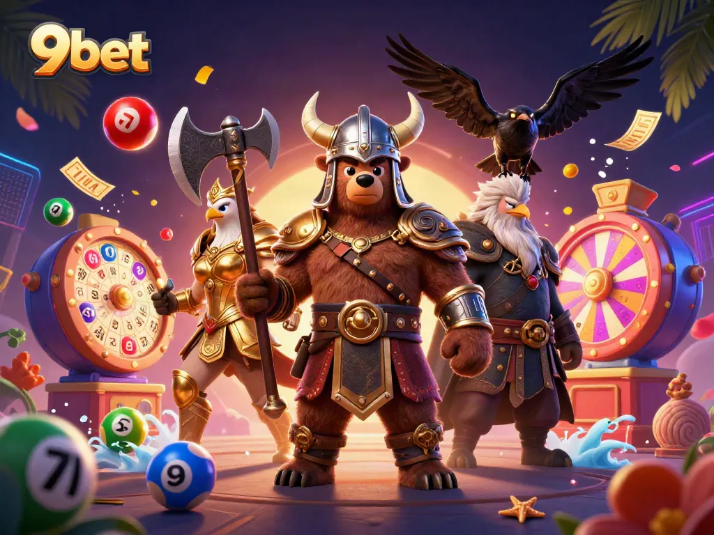 Experience exciting 9bet gameplay with dazzling visual elements and immersive characters in action.