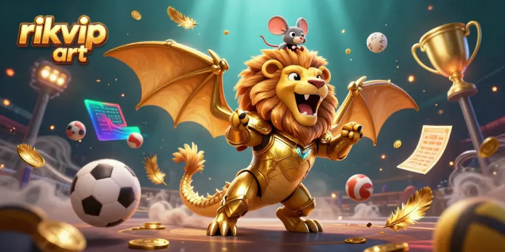 Experience thrilling gaming with rikvip art in this captivating 3D casino illustration.