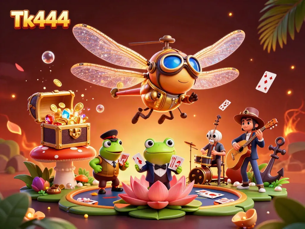 Players enjoy the vibrant Tk444 casino experience with captivating characters and thrilling elements.