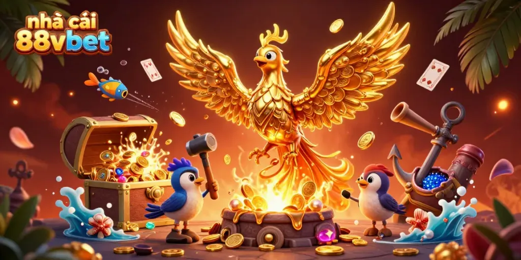 Experience the thrill of nhà cái 88vbet with our stunning golden phoenix and casino-themed treasures.