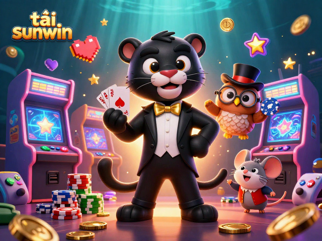 Engage in fun games while tải sunwin with stylish characters, colorful casino elements, and vibrant effects.