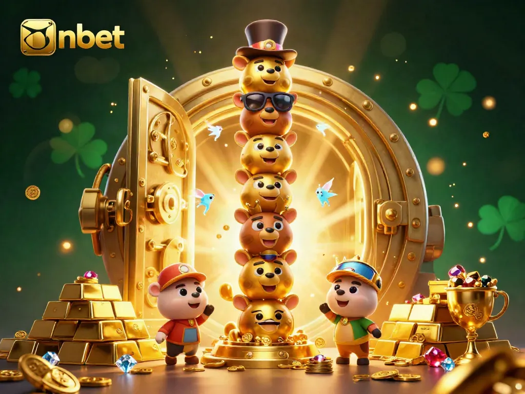 Experience the excitement of nbet with a vibrant 3D casino scene featuring a golden totem and treasures.