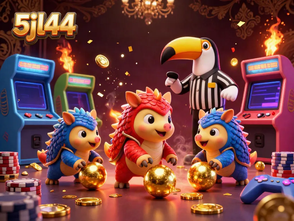 5jl44 casino pangolins bowling chips in vibrant digital artwork showcasing gaming excitement.