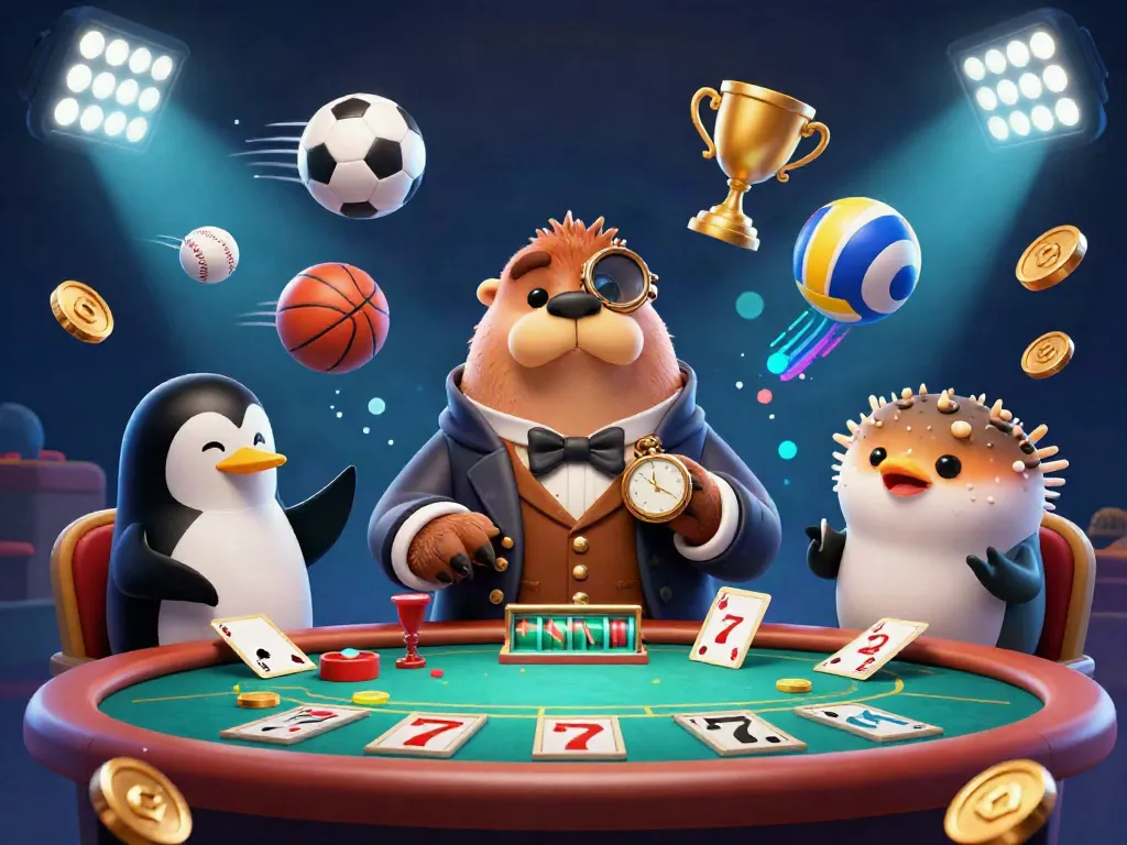 tttjl0 showcases a jolly walrus and quirky dealer at an underwater poker table, infusing excitement and strategy.